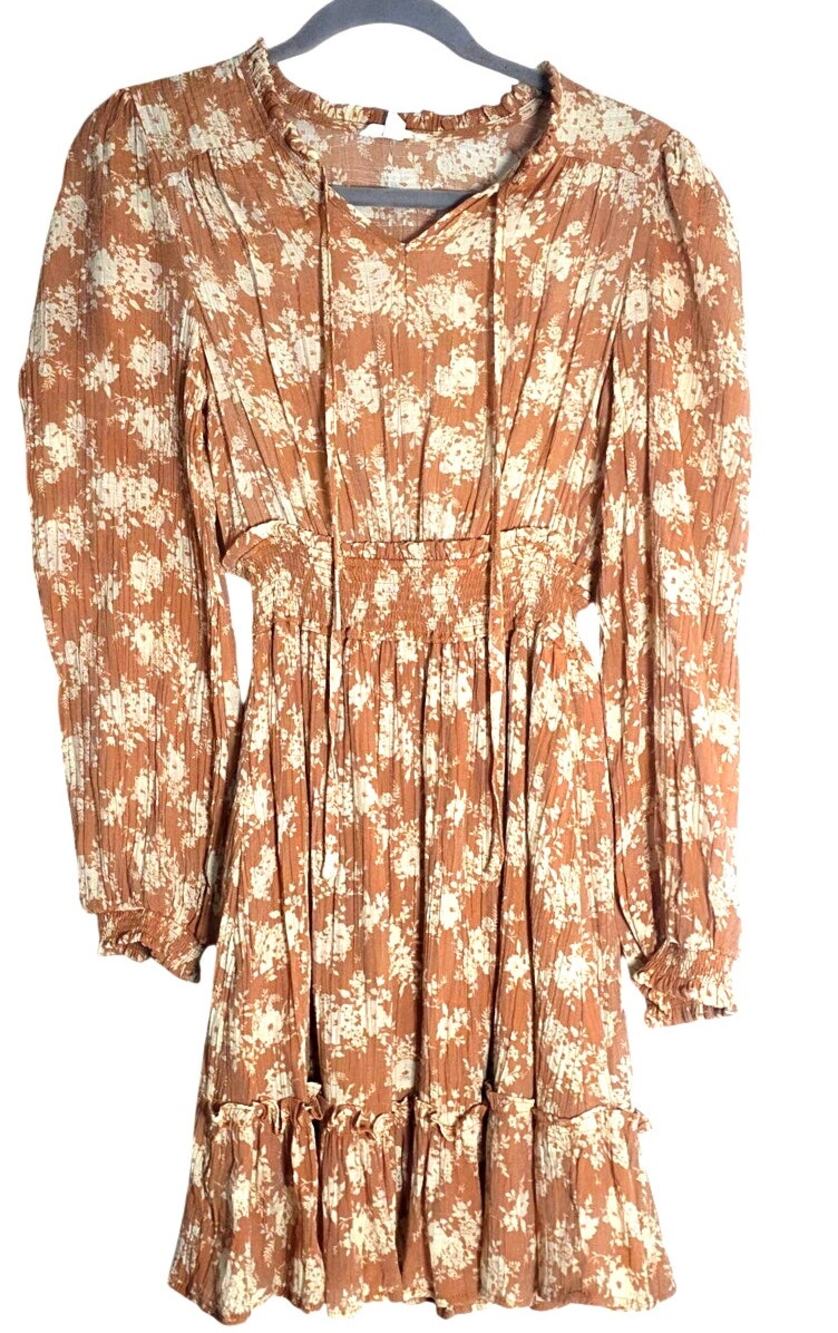 Blu Pepper Women's Medium Floral Mini Dress Boho Cottagecore Whimsy Prairie